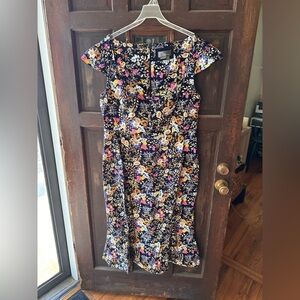 Cecily Fit and Flare Anthropologie Multicolor Floral Midi Dress